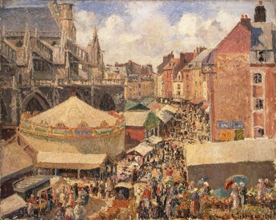 The Fair in Dieppe, Sunny Morning, 1901 by Camille Jacob Pissarro